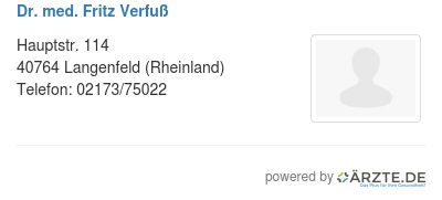 Dr med fritz verfuss