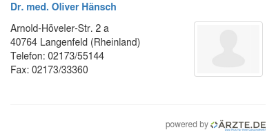 Dr med oliver haensch