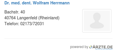 Dr med dent wolfram herrmann
