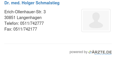 Dr med holger schmalstieg