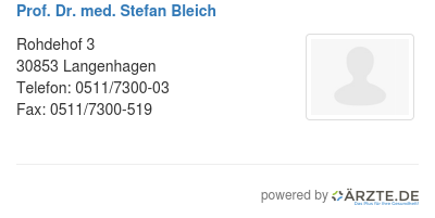 Prof dr med stefan bleich