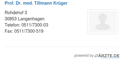 Prof dr med tillmann krueger