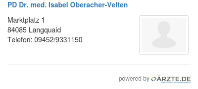 Pd dr med isabel oberacher velten 509194