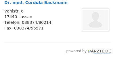 Dr med cordula backmann