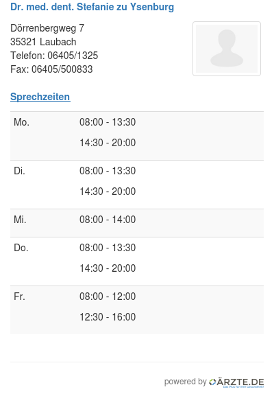 Dr med dent stefanie zu ysenburg