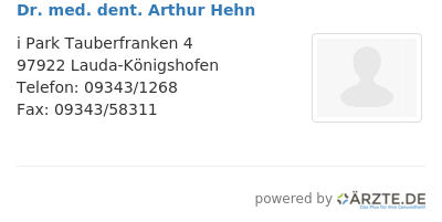Dr med dent arthur hehn