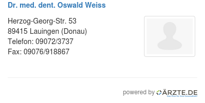 Dr med dent oswald weiss