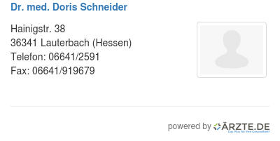 Dr med doris schneider
