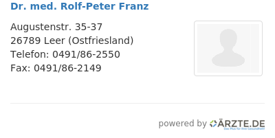Dr med rolf peter franz