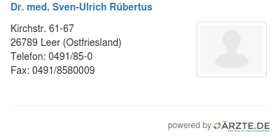 Dr med sven ulrich ruebertus