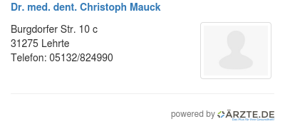 Dr med dent christoph mauck