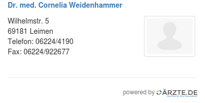 Dr med cornelia weidenhammer