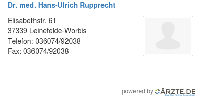Dr med hans ulrich rupprecht