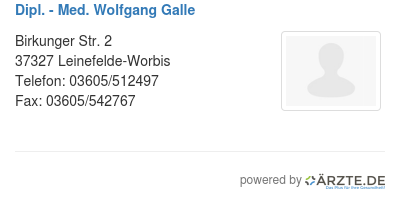 Dipl med wolfgang galle