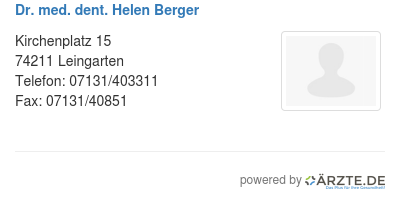 Dr med dent helen berger