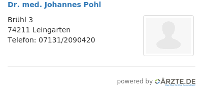 Dr med johannes pohl