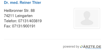 Dr med reiner thier
