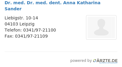 Dr med dr med dent anna katharina sander