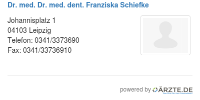 Dr med dr med dent franziska schiefke
