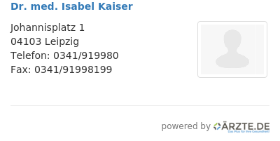 Dr med isabel kaiser