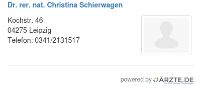 Dr rer nat christina schierwagen
