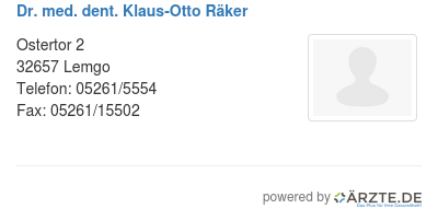 Dr med dent klaus otto raeker