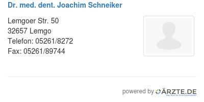 Dr med dent joachim schneiker