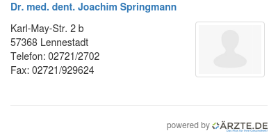 Dr med dent joachim springmann