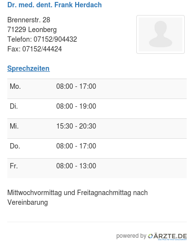 Dr med dent frank herdach
