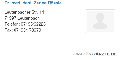 Dr med dent zarina roessle