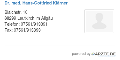 Dr med hans gottfried klaerner
