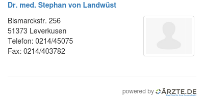 Dr med stephan von landwuest