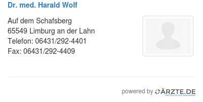 Dr med harald wolf