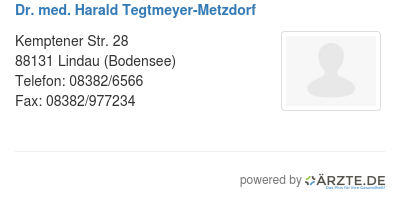 Dr med harald tegtmeyer metzdorf