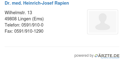Dr med heinrich josef rapien