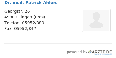 Dr med patrick ahlers