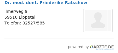 Dr med dent friederike ratschow