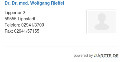 Dr dr med wolfgang rieffel