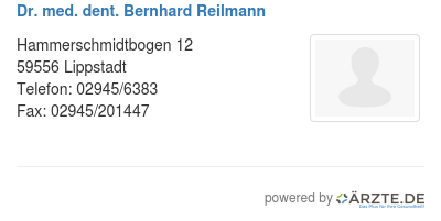Dr med dent bernhard reilmann