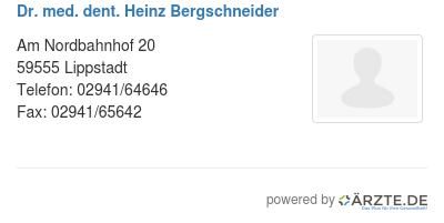 Dr med dent heinz bergschneider