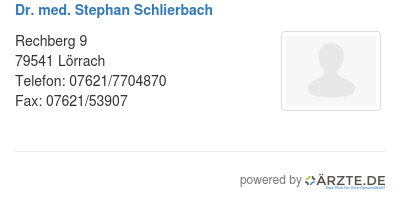 Dr med stephan schlierbach