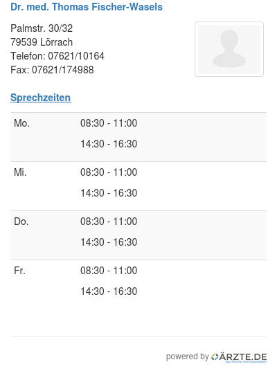 Dr med thomas fischer wasels