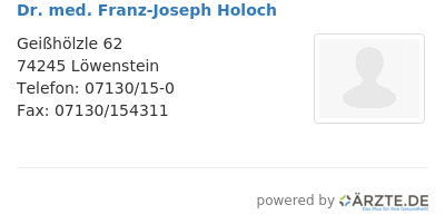 Dr med franz joseph holoch