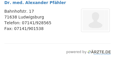 Dr med alexander pfaehler