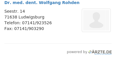 Dr med dent wolfgang rohden