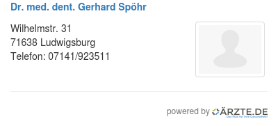 Dr med dent gerhard spoehr