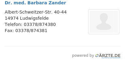 Dr med barbara zander