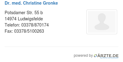 Dr med christine gronke