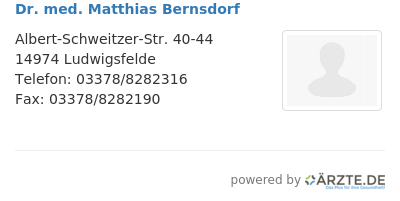 Dr med matthias bernsdorf