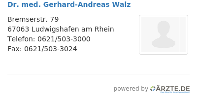 Dr med gerhard andreas walz
